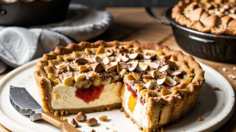 Ореховый пирог с фруктами