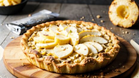 Миндальный пирог с ананасами