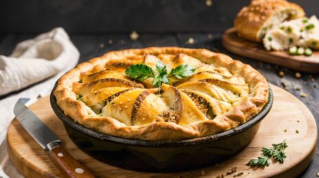 Сытный пирог с курицей