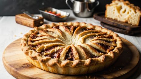 Пирог с яблочным повидлом