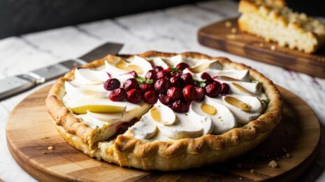 Мультипирог с грушёвым кремом и клюквеным акцентом