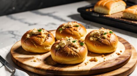 Булочки с колбасой и сыром