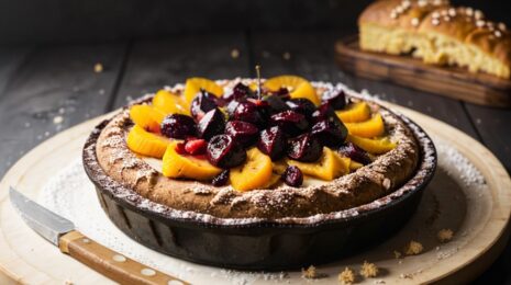 Пирог из фруктового пюре с черносливом