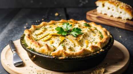 Рыбный пирог с кунжутом и горчицей