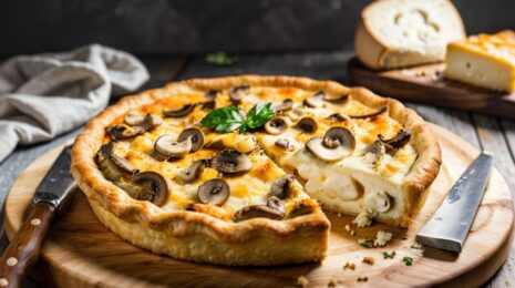 Сырный пирог с грибами