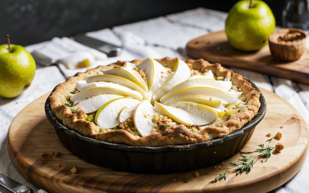 Пирог на кефире с грушей