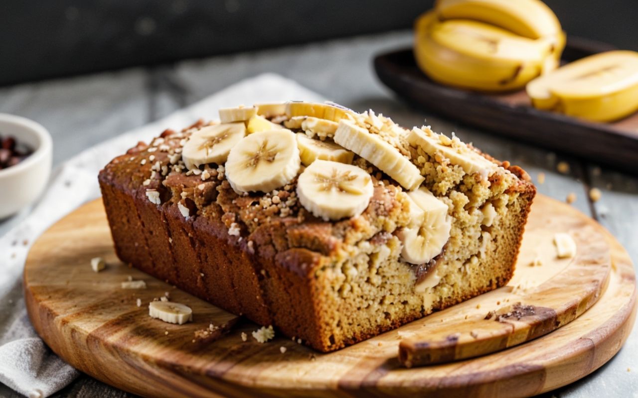 Банановый хлеб без сахара и дрожжей с цельнозерновой мукой