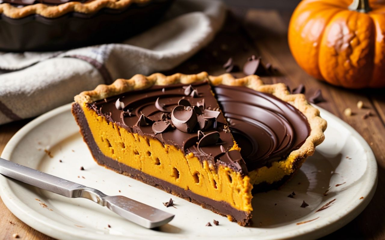 Пирог с тыквой и шоколадом