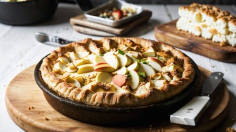 Творожно-яблочный пирог