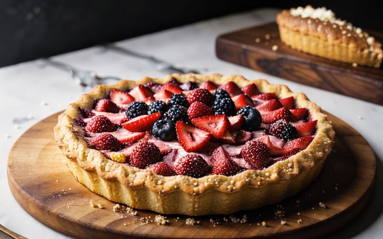 Ягодный тарт-пирог на пряничной основе