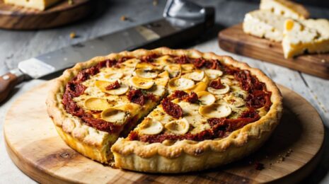 Пирог с сыром и вялеными томатами