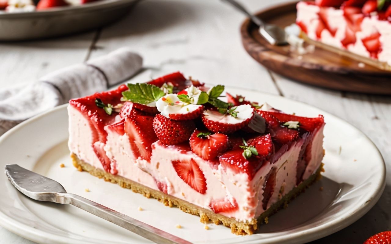 Желейно-клубничный пирог