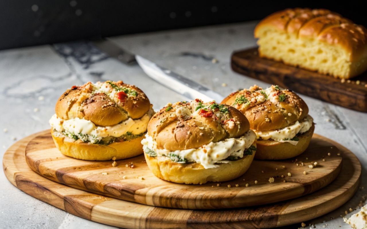 Булочки со сливочным сыром и томатами